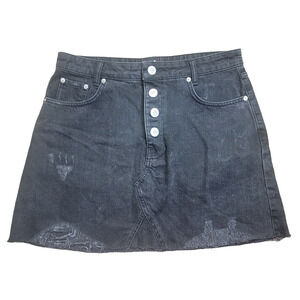BDG Urban Outfitters Black Denim Distressed Mini Skirt Size L